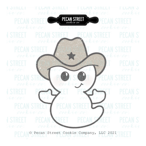 Ghostly Cowboy (w/ Hands) Cookie Cutter