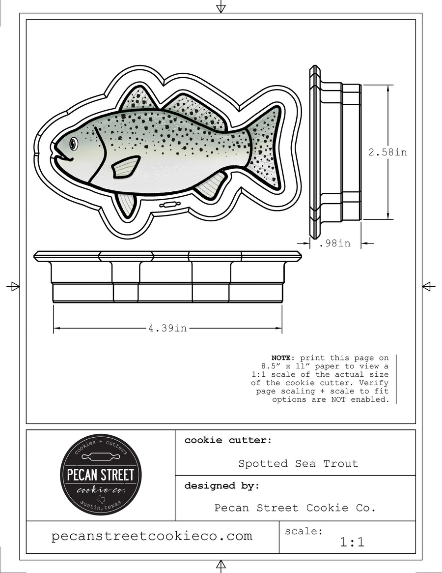 Spotted Sea Trout Cookie Cutter